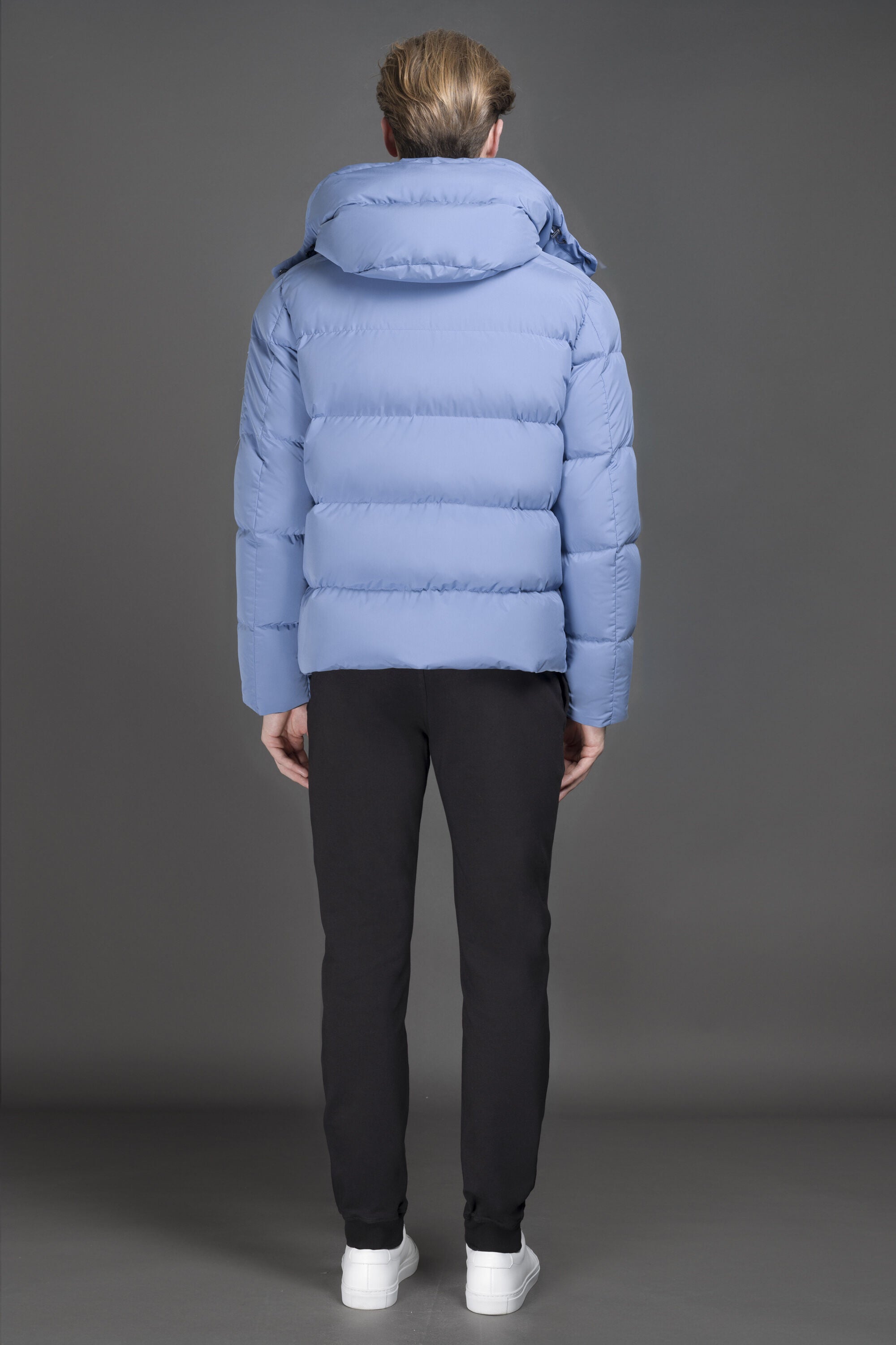 MOORER MEN'S SKY BLUE QUILTED PUFFER JACKET