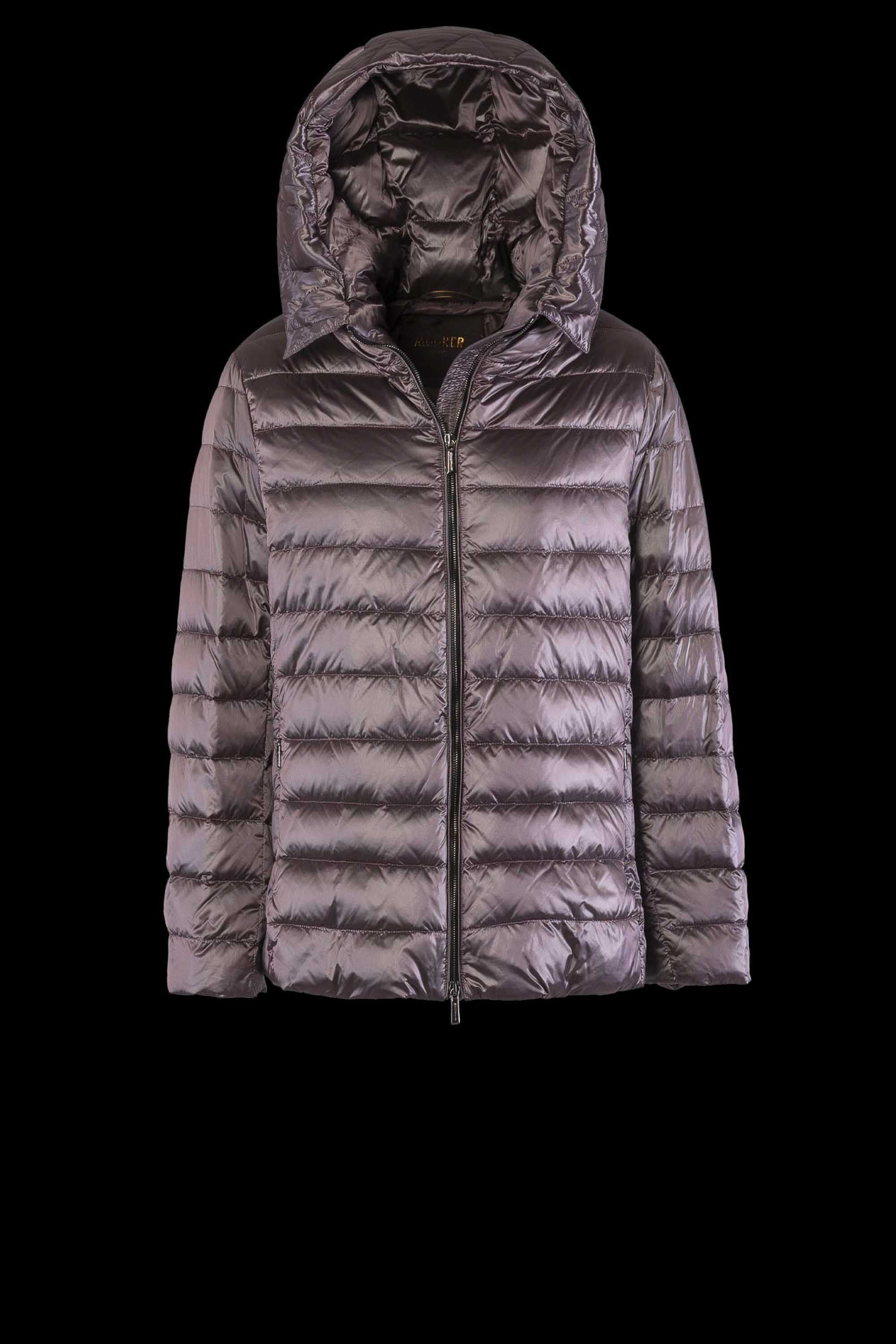 MOORER WOMEN'S BURGUNDY QUILTED HOODED JACKET