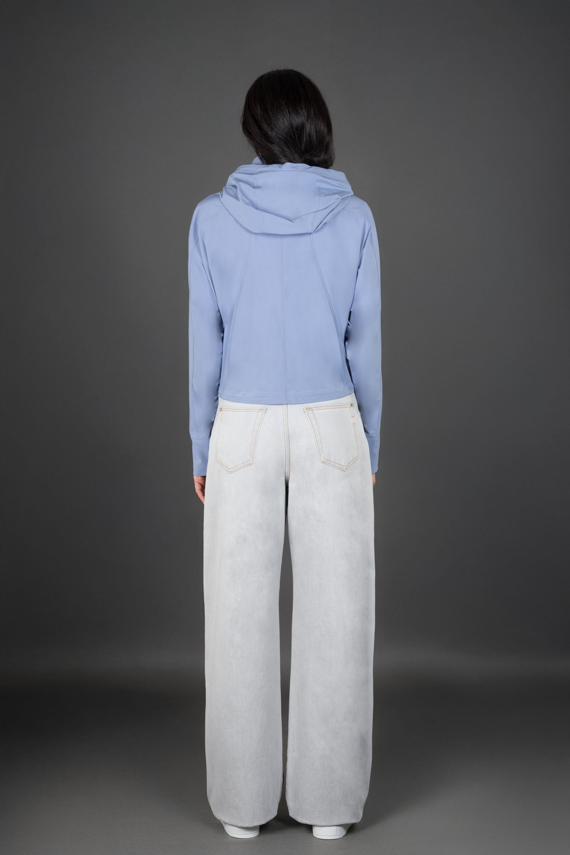 MOORER WOMEN'S BLUE ZIP-UP JACKET