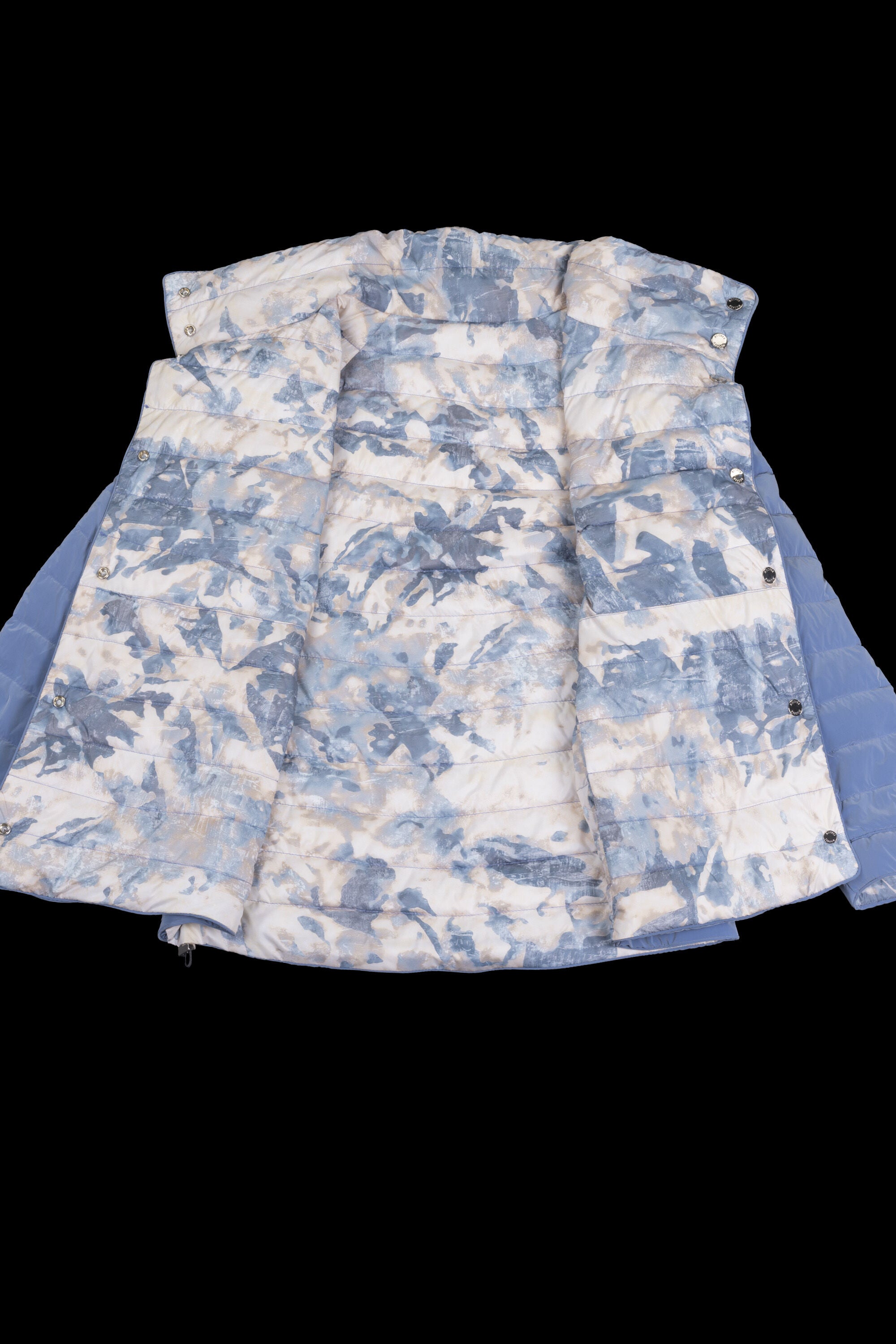 MOORER WOMEN'S LIGHT BLUE PATTERNED PUFFER JACKET