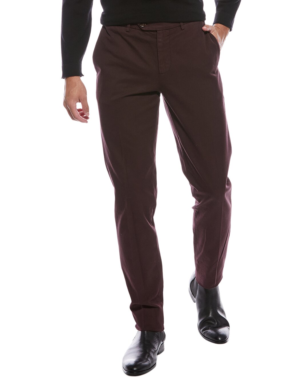 BRUNELLO CUCINELLI MEN'S PLUM TAILORED TROUSERS