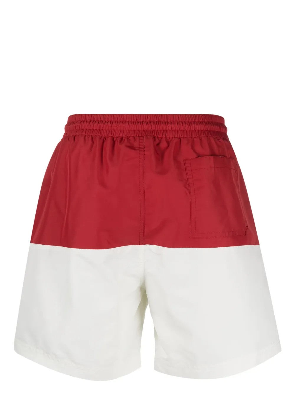 BRUNELLO CUCINELLI MEN'S RED AND WHITE SWIM SHORTS